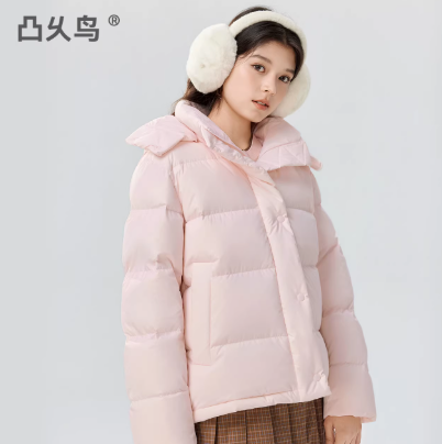 CV凸乆鳥(niǎo)五格羽絨服女短款2025冬季新款小個(gè)子收腰加厚95白鴨絨